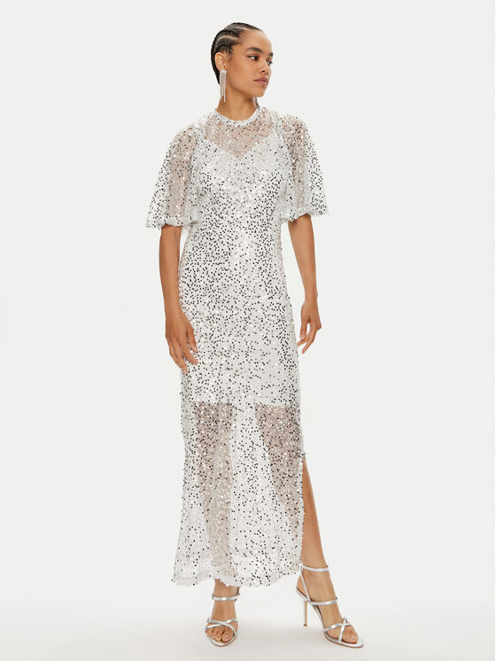 Vila Vila Вечірня сукня Vidance S/S 14103264 Срібний Regular Fit