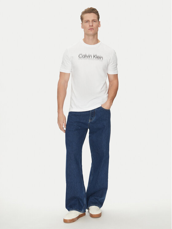 Calvin Klein Calvin Klein Tričko Double Logo K10K114149 Biela Regular Fit