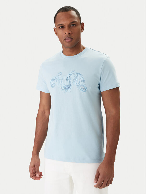 Versace Jeans Couture Tricou 80GAHE02 CJ00E Albastru Regular Fit