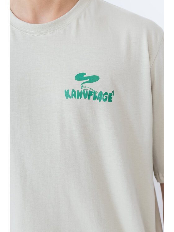 Kamuflage Kamuflage T-Shirt Puff Puff Pass Beżowy Relaxed Fit