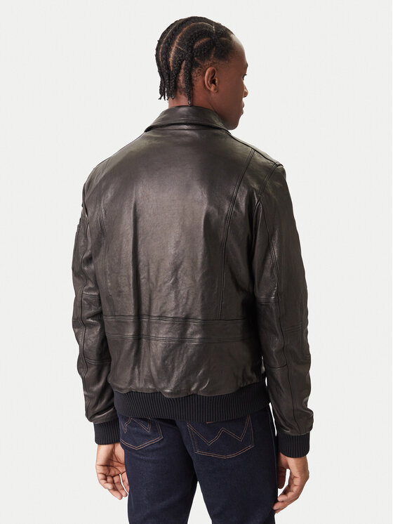 Aeronautica Militare Aeronautica Militare Lederjacke 252PN0846U100839 Schwarz Regular Fit