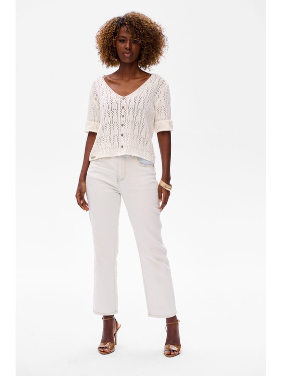 blue shadow blue shadow Bluzka Nadin Écru Regular Fit