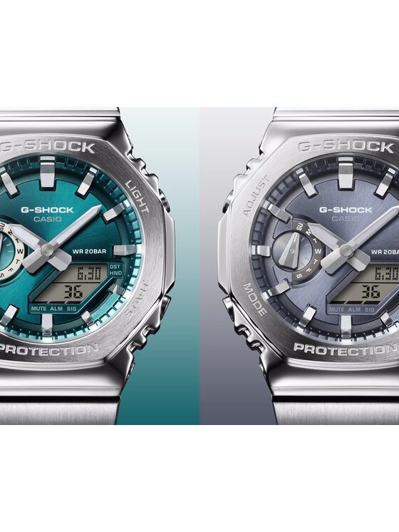 Casio Casio Zegarek GM-2110D-3A1ER Srebrny