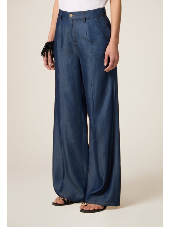 Oltre Oltre Jeansy P565R008517N034 Niebieski Baggy Fit