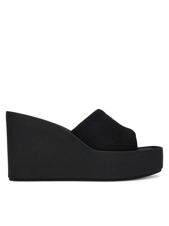Calvin Klein Calvin Klein Šľapky Wedge 70 Sndl Canv Mg HW0HW03134 Čierna
