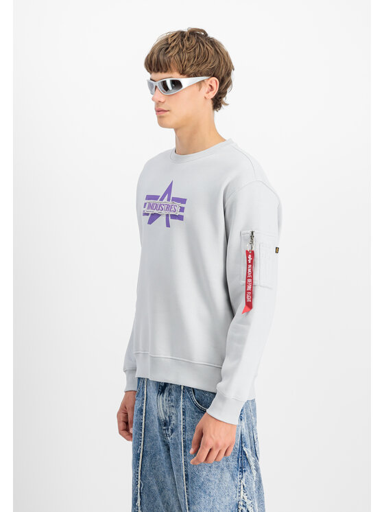 Alpha Industries Alpha Industries Bluza Logo Edge Sweatshirt Szary Loose Fit