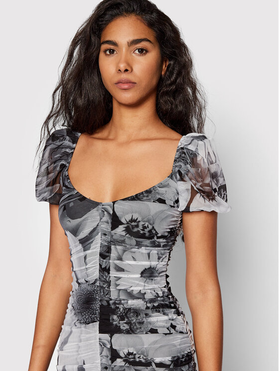 Desigual Desigual Cocktail obleka MONSIEUR CHRISTIAN LACROIX Marsella 22SWVK45 Siva Slim Fit