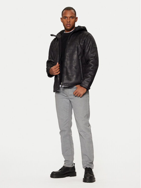 EA7 Emporio Armani EA7 Emporio Armani Dirbtinės odos striukė 6DPBA5 PN54Z 1200 Juoda Regular Fit