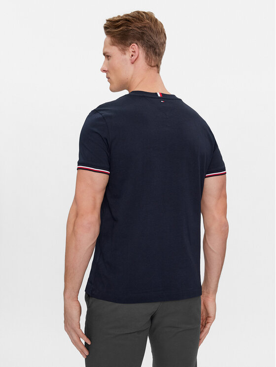 Tommy Hilfiger Tommy Hilfiger Tričko Logo MW0MW32584 Tmavomodrá Slim Fit