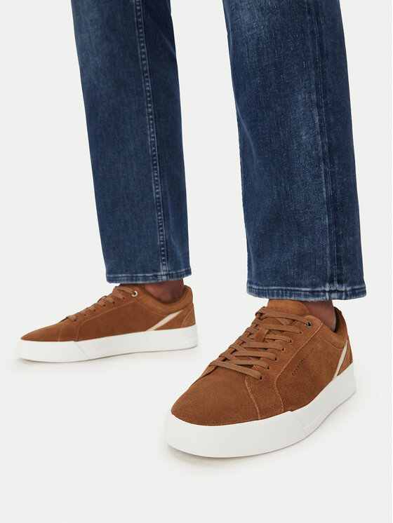 Tommy Hilfiger Tommy Hilfiger Sportcipők Th Court Premium Suede FM0FM05880 Barna