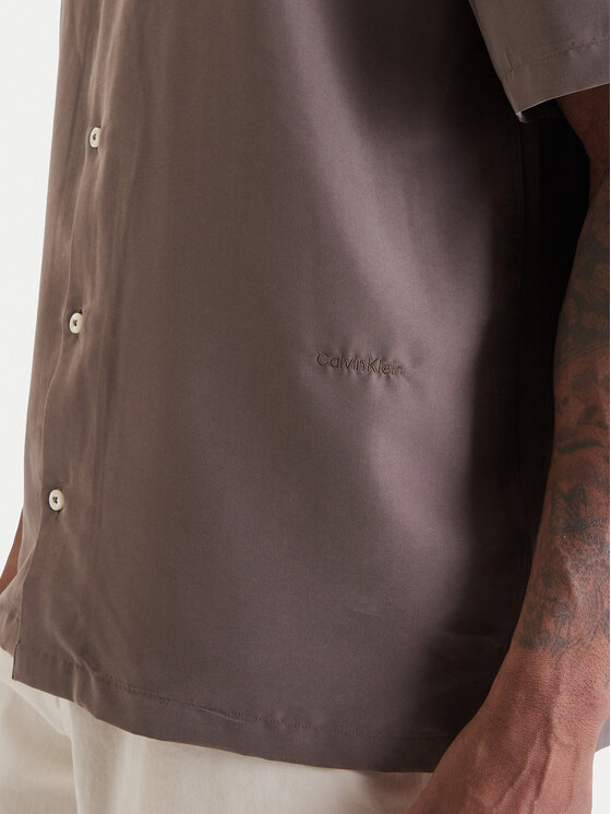 Calvin Klein Calvin Klein Košile LV04LF114G Hnědá Relaxed Fit
