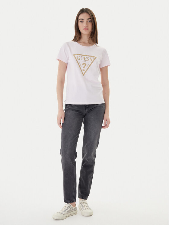 Guess Guess T-Shirt W4RI69 J1314 Růžová Regular Fit