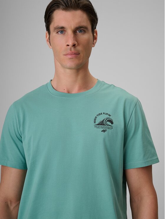 4F 4F T-shirt 4FRSS26TTSHM4296-47S Verde Regular Fit