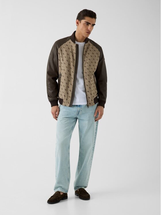 Guess Guess Prechodná bunda 182886 Hnedá Classic Fit