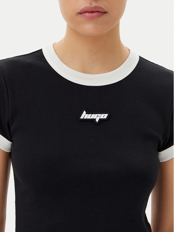 HUGO HUGO Tricou Dalia 50537476 Negru Slim Fit