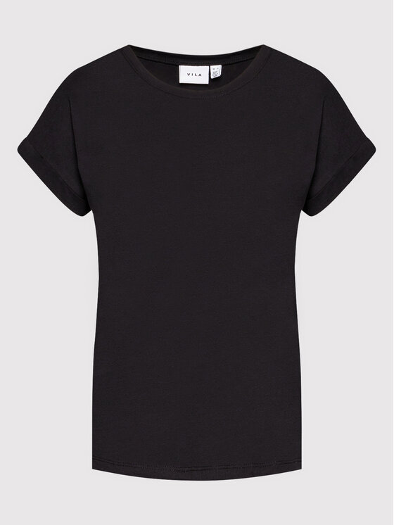 Vila Vila T-Shirt Dreamers 14083083 Czarny Boxy Fit