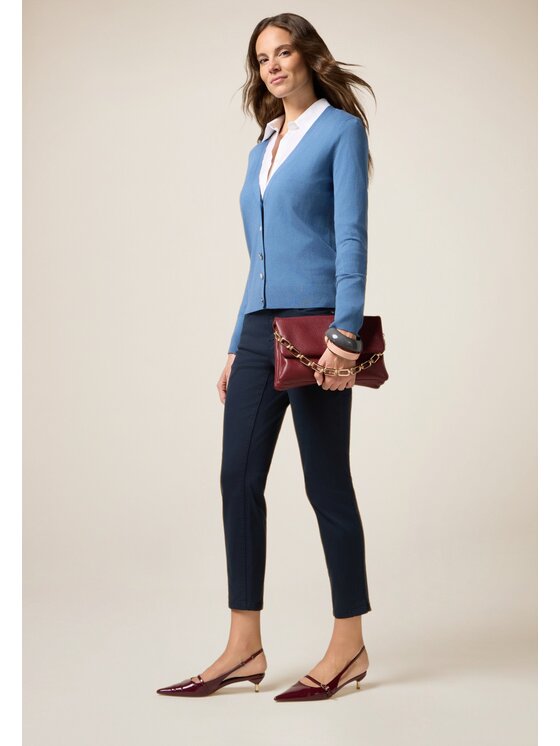 Oltre Oltre Pantaloni di tessuto P784R008237N034 Blu Regular Fit