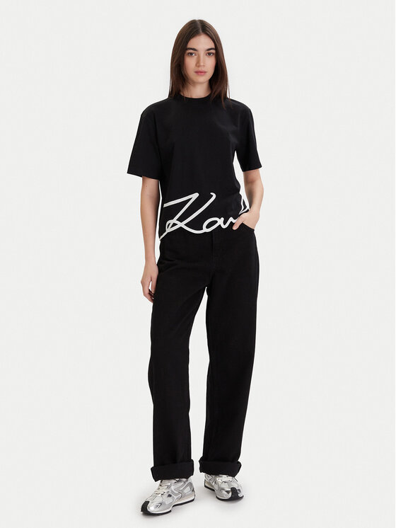 KARL LAGERFELD KARL LAGERFELD Marškinėliai A1W17013 Juoda Relaxed Fit