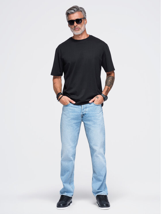 Ombre Ombre T-Shirt OM-TSPT-0283 Černá Relaxed Fit