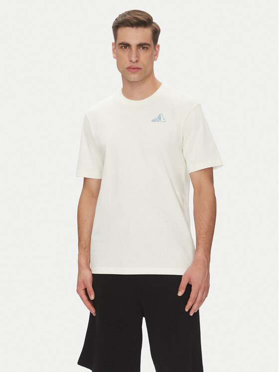 adidas T-shirt Earth Day Graphic JI6756 Bianco Regular Fit, taglia : M