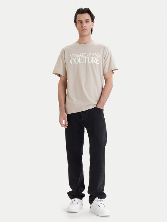 Versace Jeans Couture Versace Jeans Couture Tricou 80GAHT01 CJ00T Bej Regular Fit