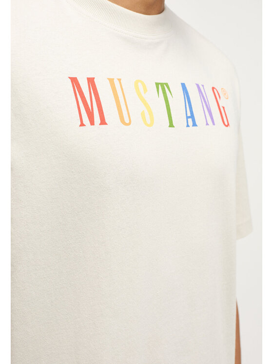 Mustang Mustang T-shirt AIDAN C PRIDE Beige Loose Fit