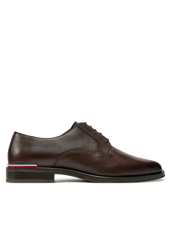 Pantofi Tommy Hilfiger Core Rwb Hilfiger Text Lth Shoe FM0FM05255 Maro