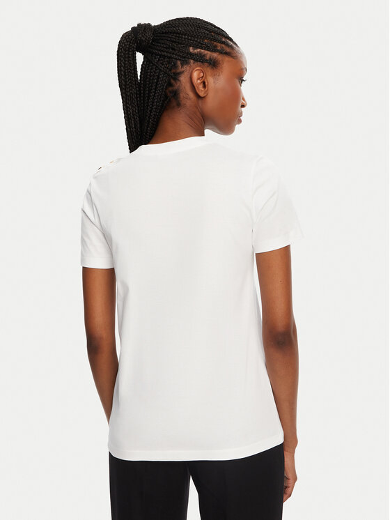 Balmain Balmain T-shirt BF1EF005BB02 Bijela Regular Fit