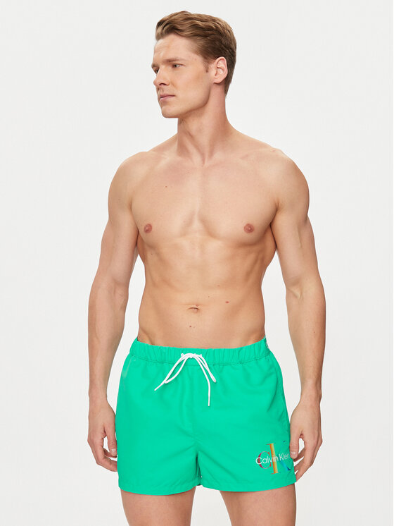 Calvin Klein Swimwear Calvin Klein Swimwear Plavecké šortky KM0KM01007 Zelená Regular Fit