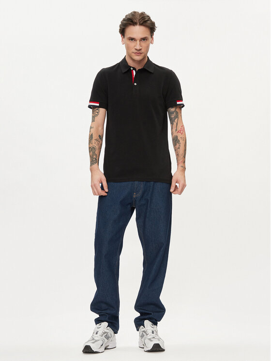 Geox Geox Polo M4510L T2649 F9000 Czarny Regular Fit