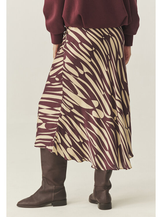 TATUUM TATUUM Spódnica midi SATINI 5 Bordowy A-Line Fit
