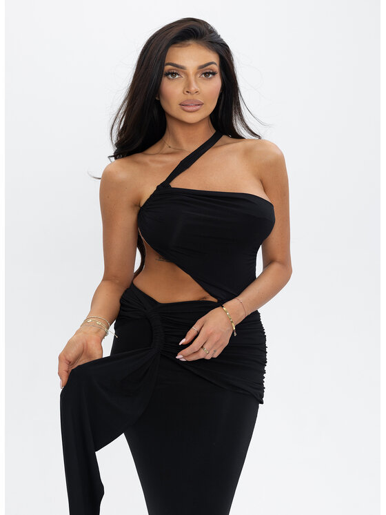 Love Saints Love Saints Sukienka dzianinowa L26LF-SU-K06 Czarny Slim Fit