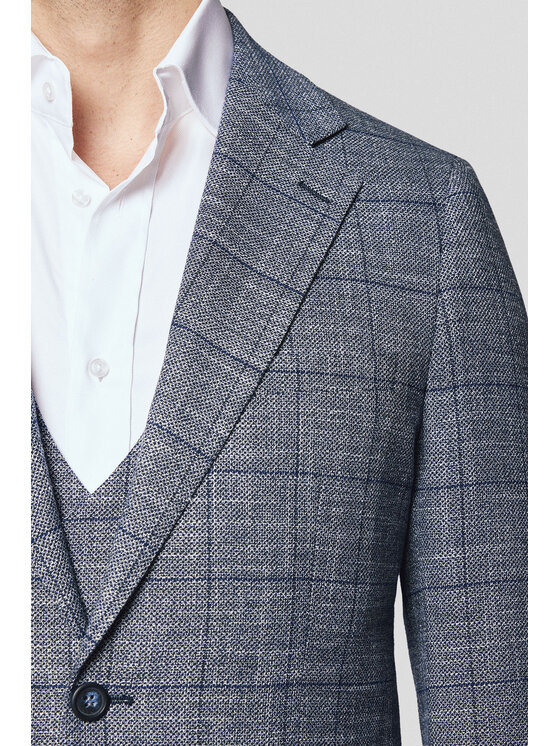 Lancerto Lancerto Marynarka Barumini MA131125000010 Szary Slim Fit