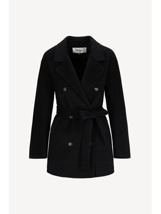 CASTELLANI CASTELLANI Płaszcz wełniany Simonetta Czarny Regular Fit