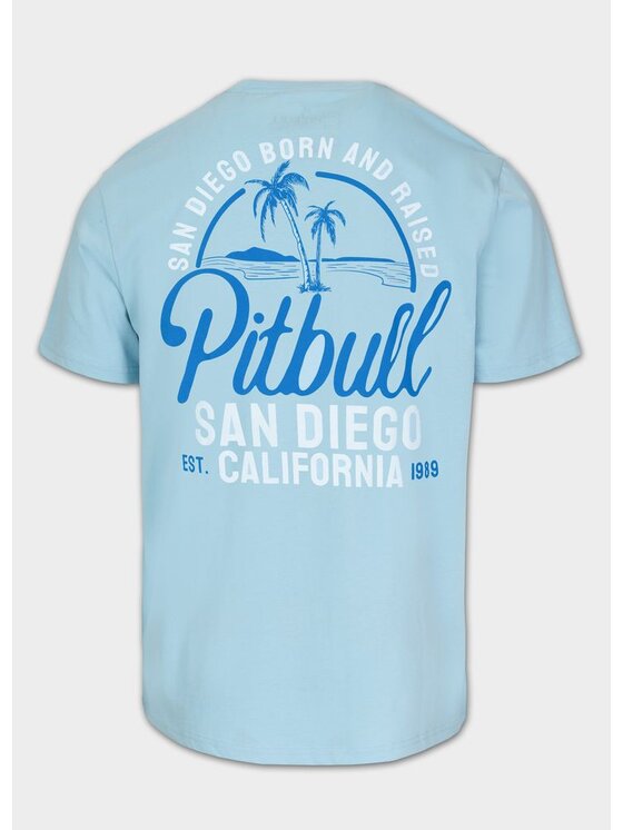 PITBULL PITBULL T-Shirt Koszulka męska SAN DIEGO BORN XXL Błękitny Regular Fit