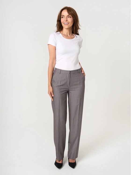 Willsoor Willsoor Spodnie materiałowe 68148 Szary Regular Fit