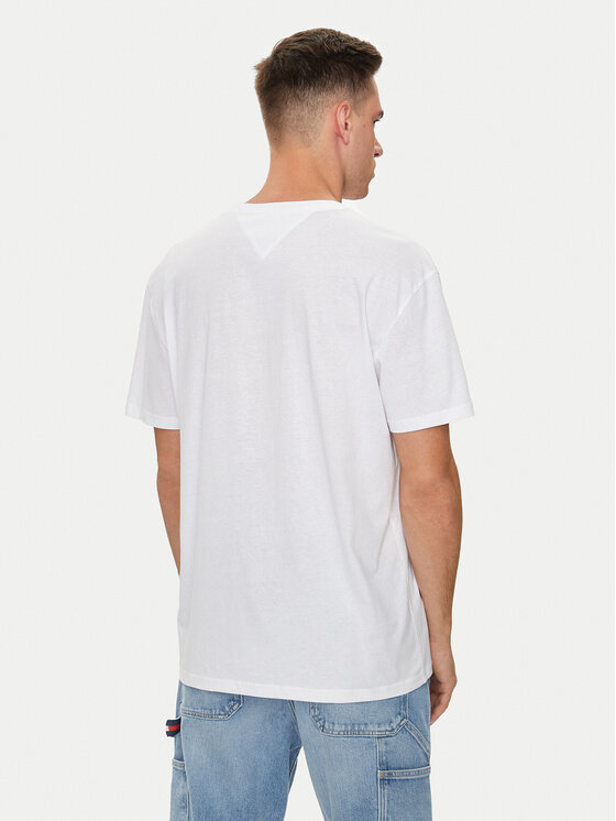 Tommy Jeans Tommy Jeans Tricou DNA Flag DM0DM18533 Alb Regular Fit
