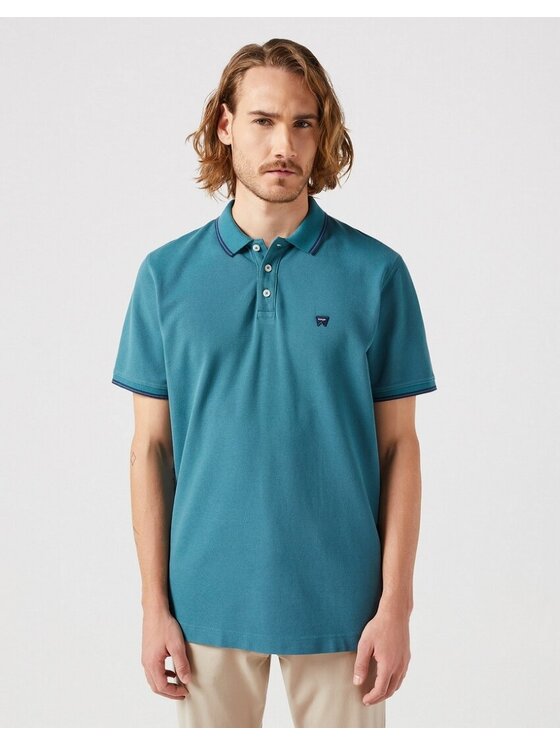 Wrangler Wrangler T-Shirt POLO SHIRT Niebieski Regular Fit