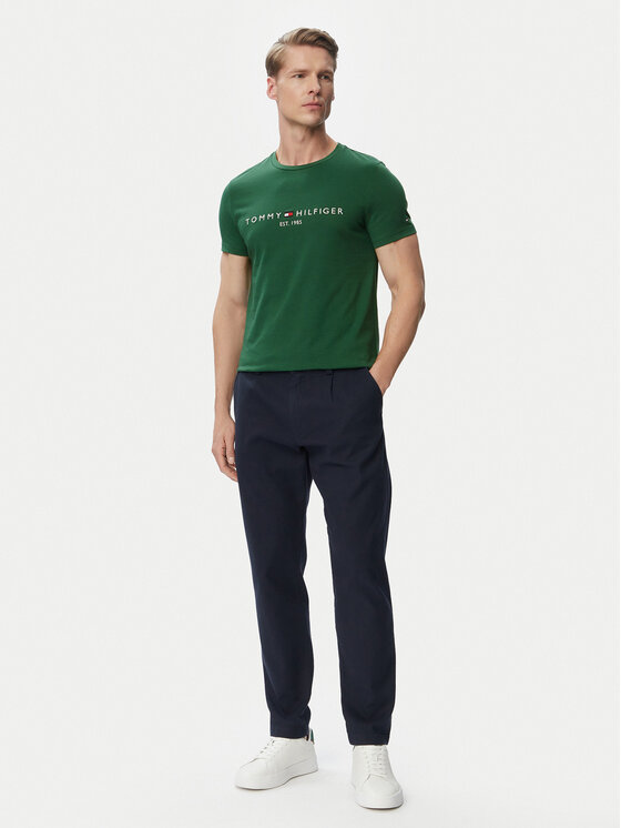 Tommy Hilfiger Tommy Hilfiger Тишърт Logo MW0MW11797 Тъмнозелен Slim Fit
