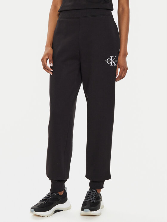 Calvin Klein Jeans Calvin Klein Jeans Pantaloni trening Monologo J20J223590 Negru Relaxed Fit