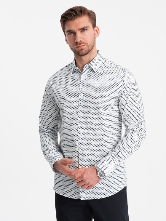 Ombre Ombre Košile OM-SHCS-0140 Bílá Slim Fit
