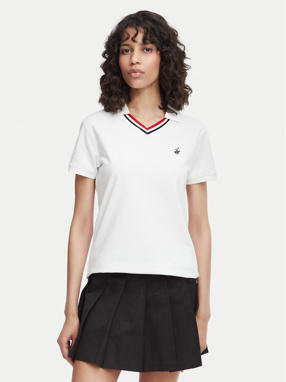 Beverly Hills Polo Club Tricou polo P-SS26W-P2217 Alb Regular Fit