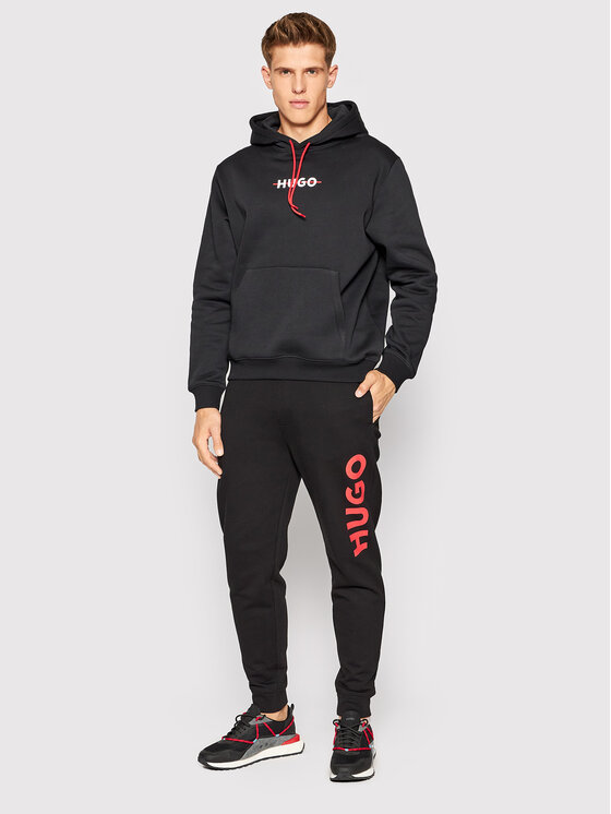 HUGO Hugo Teplákové kalhoty Dutschi 50473211 Černá Regular Fit
