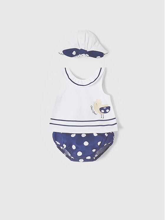 Mayoral Лятна рокля 1219 Бял Regular Fit