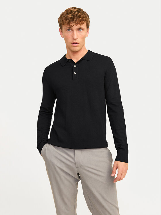 Jack&Jones Polokošeľa William 12259650 Čierna Regular Fit