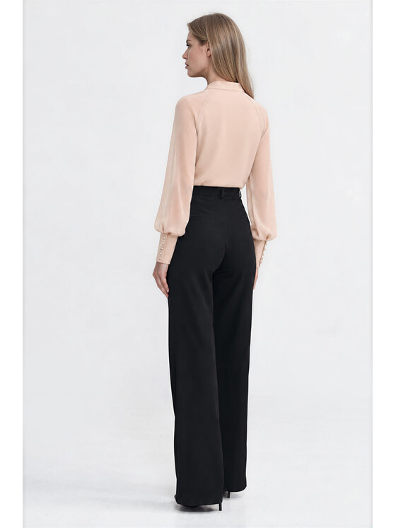NIFE NIFE Kalhoty z materiálu SD150 Černá Bootcut Fit