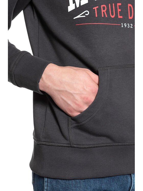 Mustang Mustang Felpa PRINTED HOODIE Grigio Regular Fit