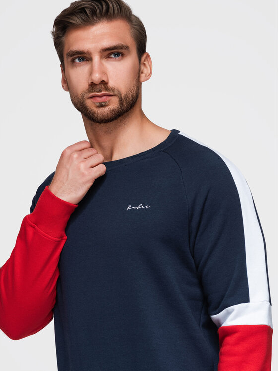 Ombre Ombre Mikina OM-SSNZ-22FW-003 Tmavomodrá Regular Fit