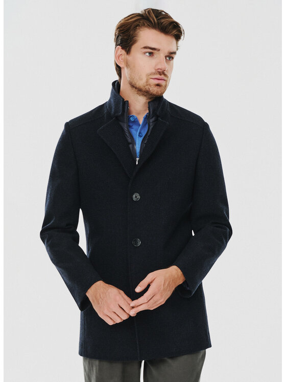 Pako Lorente Pako Lorente Płaszcz P24WF-7X-004 Granatowy Classic Fit