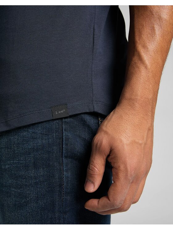 Lee Lee T-Shirt ELONGATED TEE Niebieski Regular Fit